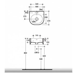 Раковина Kerasan Flo 314901*1 белая 40 см